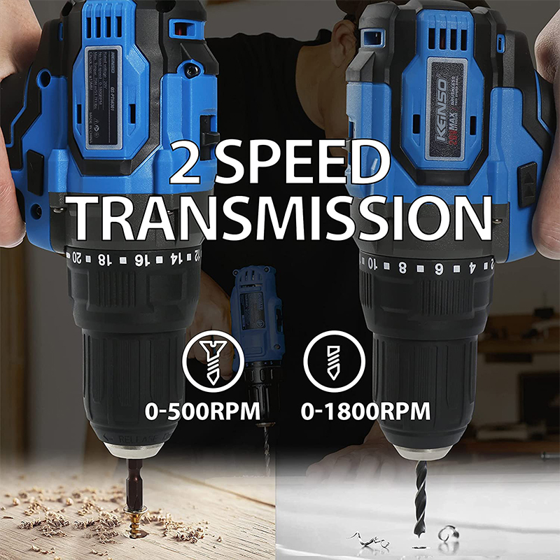 20V Cordless Lithium Battery Brushless Dual Speed Drill
