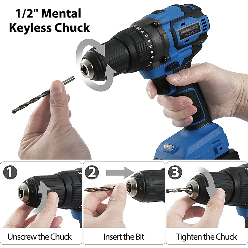 20V Cordless Lithium Battery Brushless Dual Speed Drill