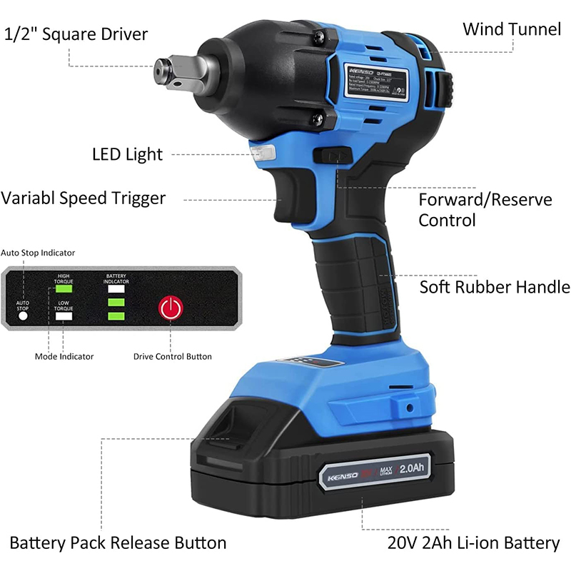 20V Cordless Lithium Battery Impact Wrench