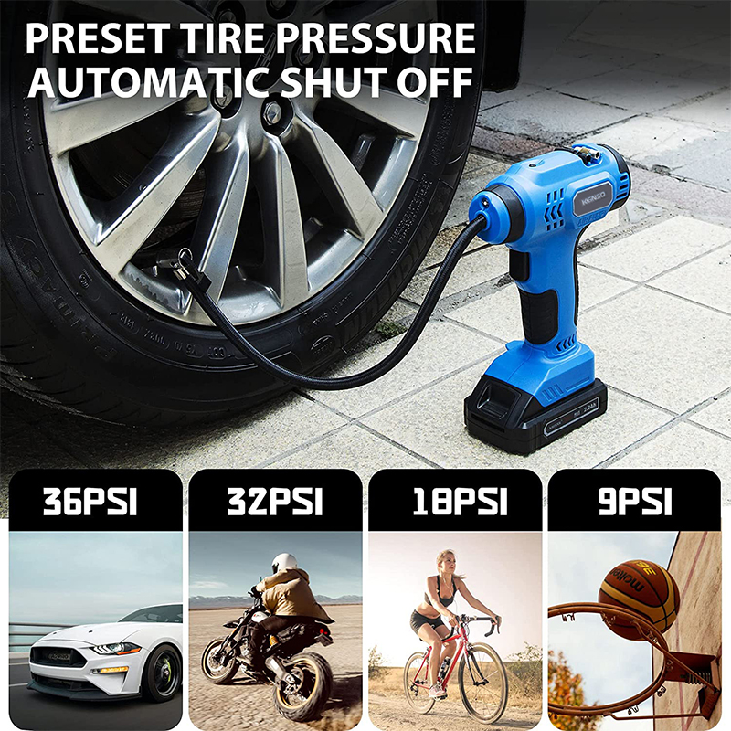 20V Cordless Lithium Battery Tire Inflator Air Pump