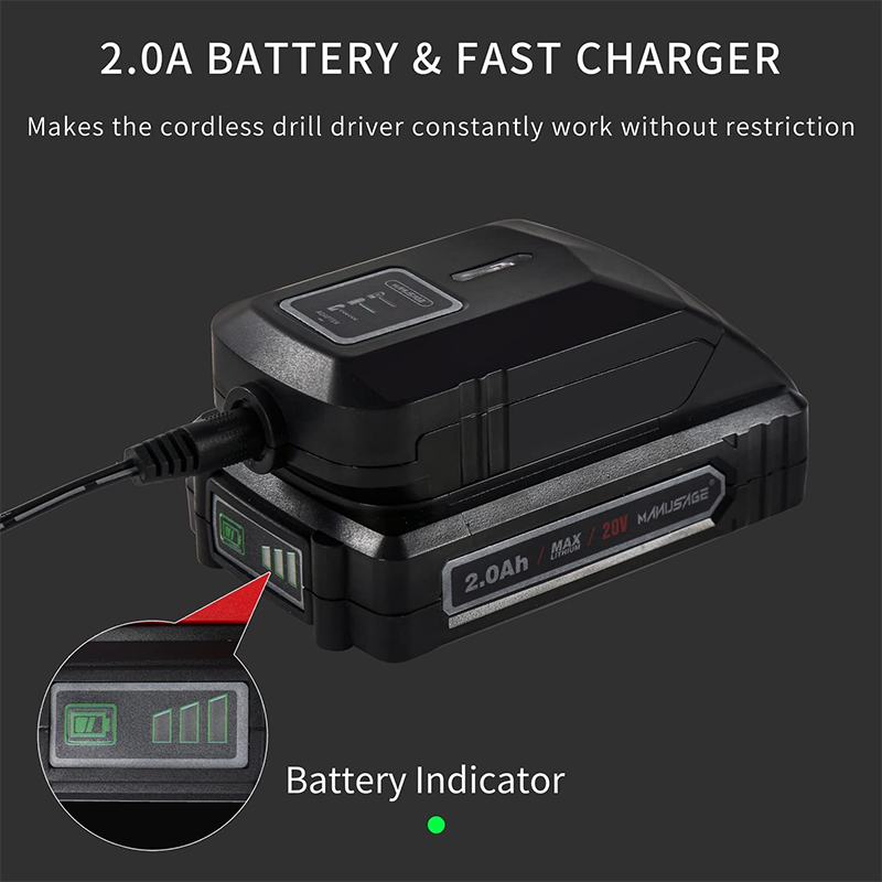 20V Cordless Lithium Battery Brushless Dual Speed Drill